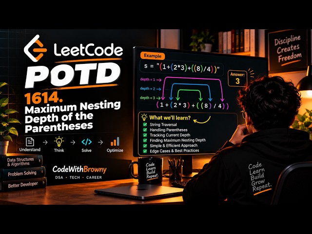 LeetCode 1614: Maximum Nesting Depth of the Parentheses | POTD | Marathi