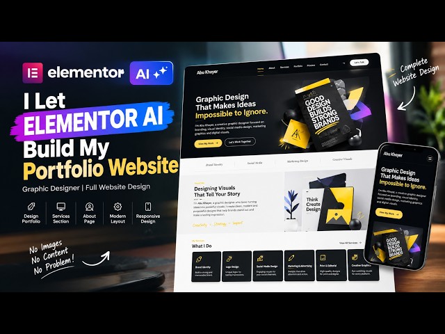 I Let Elementor AI Design My Graphic Designer Portfolio Website