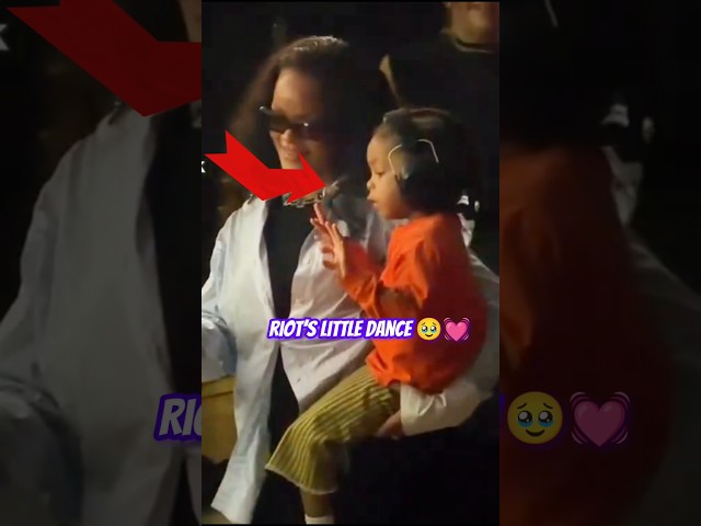 Rihanna with her kids RZA and Riot at A$AP Rocky's "Don't Be Dumb Tour" in Paris tonight.✨