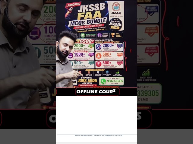 jkssb faa 6500+ MCQs download jobs adda app to get demo #jkssb ##jammukashmir #jkssbfaa #jkssbexams
