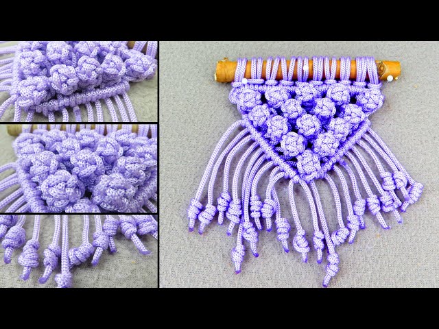 Berry knot wall hanging - Mini macrame wall hanging - macraweave