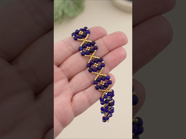 How to Make BRACELET with Thread & Beads at Home! 💎 #beading #couturebeading #diy #shorts #tutorial