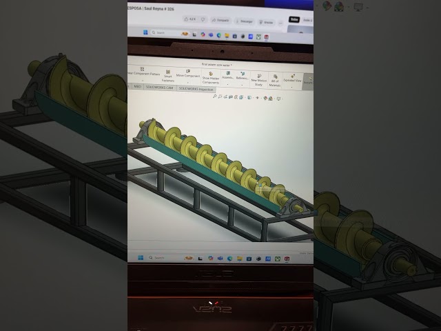 Tornillo rotador para agua #cad #3dmodelingsoftware #solidworks #cad3d #solidworkscad #water