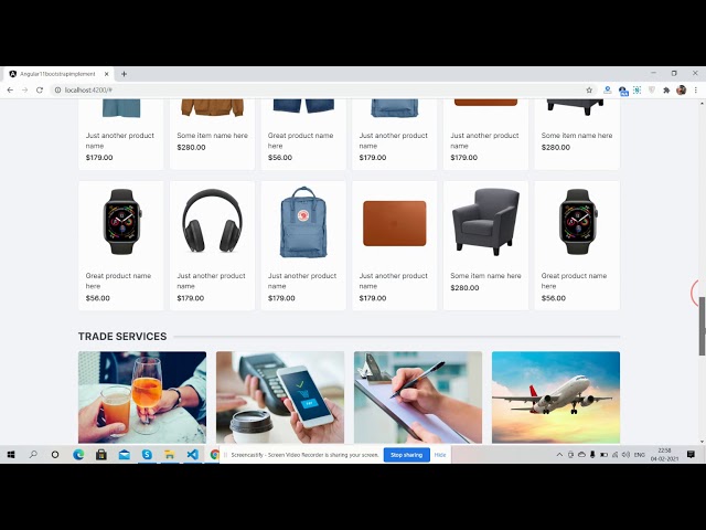 Angular 11 Bootstrap Ecommerce Site Free Home Page Templates