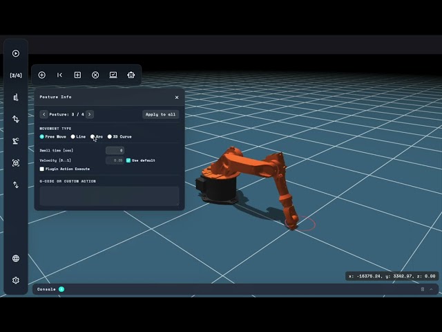 Robot arm circle path easy in BabaCAD Robotics Web