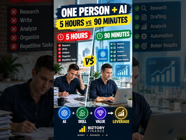 One Person+AI vs One Person: 5 Hours vs 90 Minutes  #AI #AIProductivity#FutureOfWork #BiztoryFinance