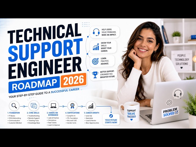 Technical Support Engineer Roadmap 2026 | From Zero to Job-Ready (Skills & Tools) | Uplatz