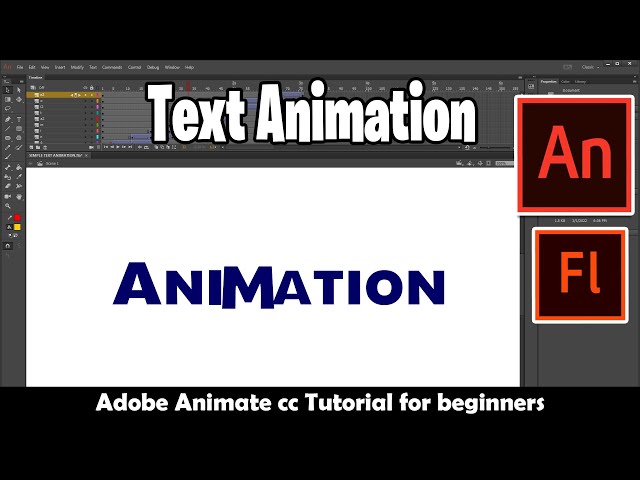 Easy Text Animation Tutorial | Adobe Animate CC tutorial for beginners | 2d Animation Tutorial