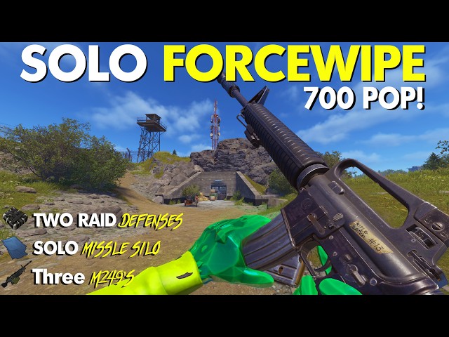 SOLO FORCEWIPE on HIGH POP | 2 Raid Defenses | Official Vanilla Rust