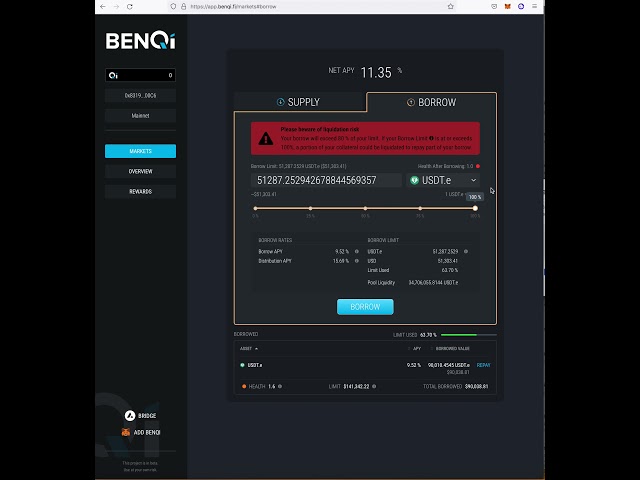 How to take a loan out on benqi