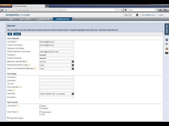 How to create User Groups and Read only user in Informatica Cloud