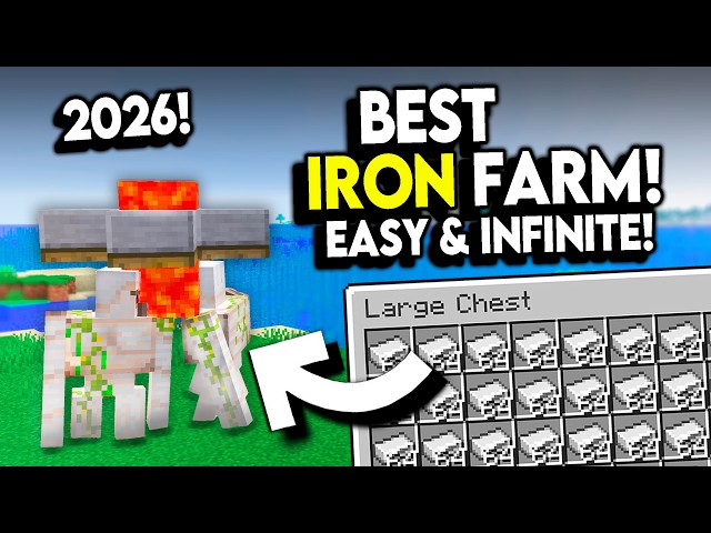 BEST NEW Infinite IRON FARM Minecraft +1.21 & 26.1 in Minutes!