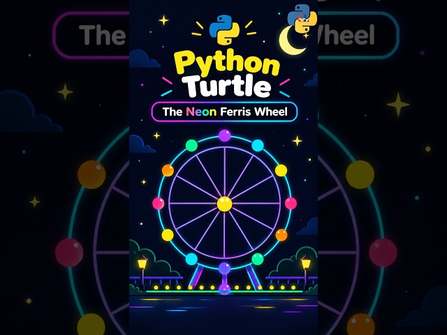 ✨ Python Turtle The Neon Ferris Wheel