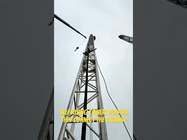 Watch as Jackson out of Georgia pulls and connects the chain to the self rising tower! #rigging