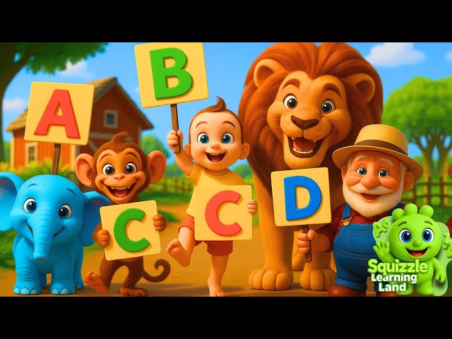 Old MacDonald Had A Farm Safari Animals (Learning Alphabet A-F) - Kids Educational Song