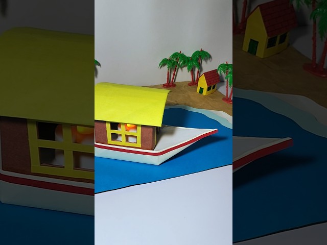 Houseboat Model For School Projects #diy #schoolproject #craft #shorts