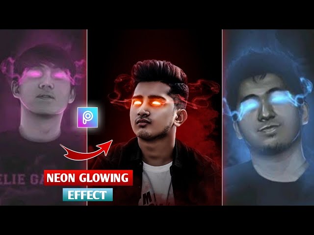 Neon glowing eye/smoke effect picsart tutorial - Visual neon effect in picsart hindi steps by step