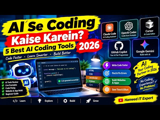 AI Se Coding Kaise Karein? | 5 Best AI Coding Tools 2026 #AI #Coding #AITools #HameedITExpert #ai 