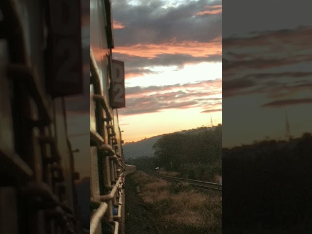 Fire and ashes clouds on a train journey.