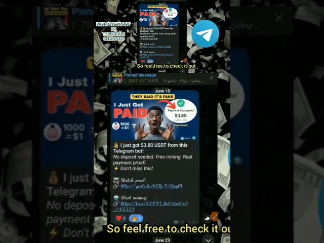 Free USDT Giveaway | Telegram Bot Earn | Live Proof