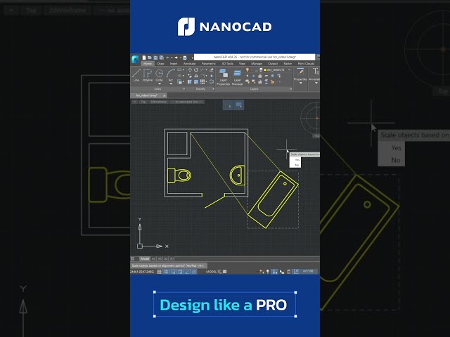 Move + Rotate + Scale in ONE command?! 🤯 (ALIGN) #nanocad #cadtutorials #AlignCommand #Drafting