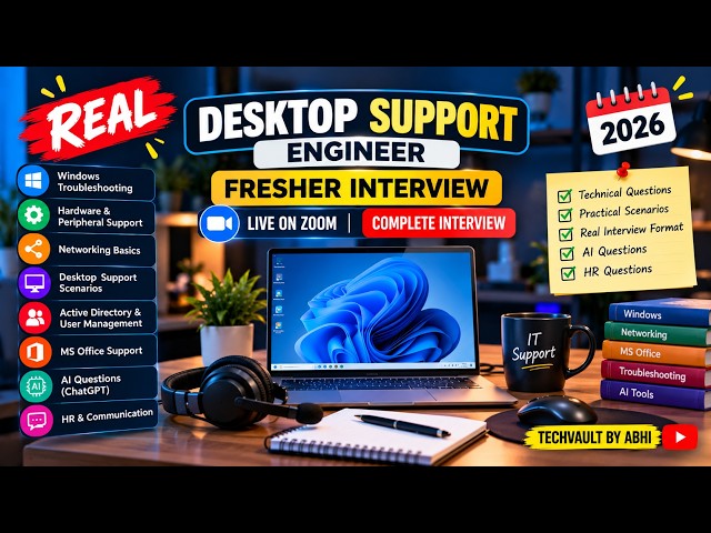 Desktop Support Engineer Interview 2026 | Technical + HR + AI questions #itsupport #interview #job 