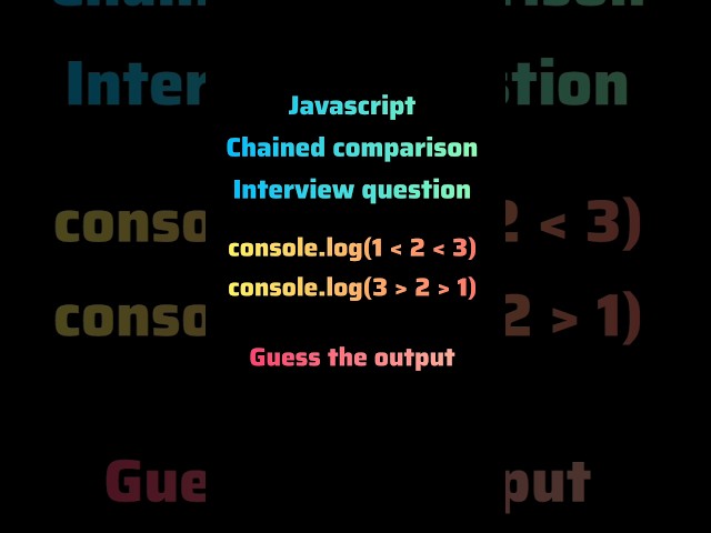 Javascript interview question chained comparison