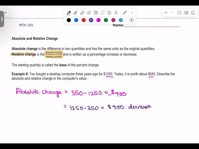 Absolute and Relative Change
