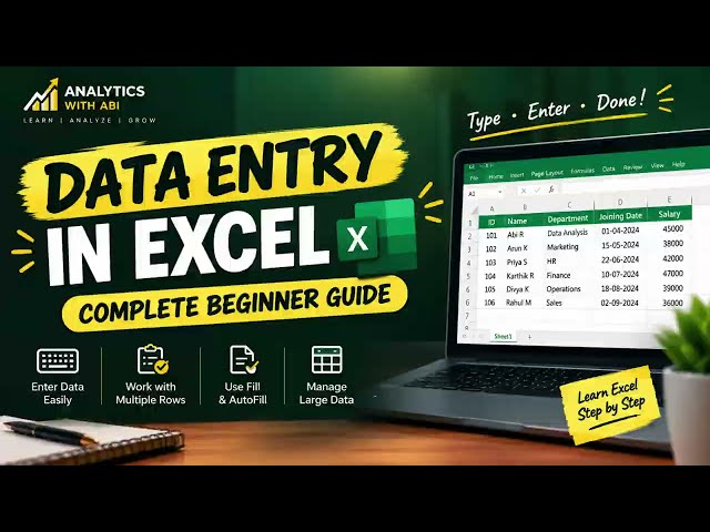 #6 Data Entry in Excel for Beginners | Enter, Edit, Copy & AutoFill Data #data #excel #exceltips 