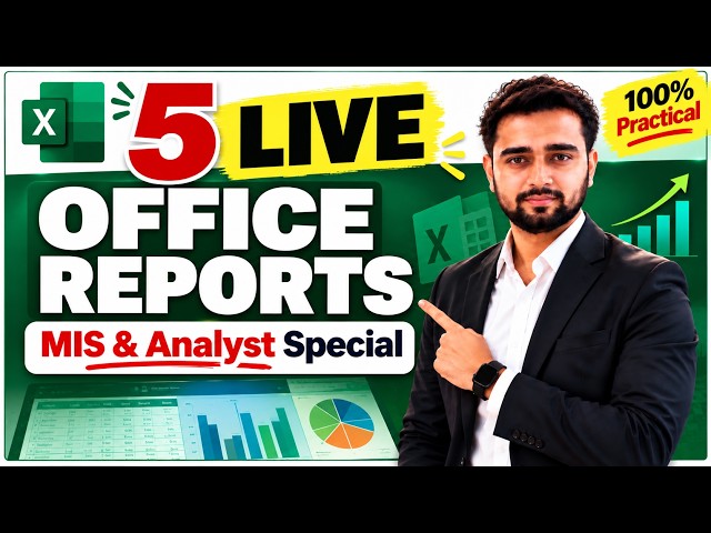 5 Live Office Reports in Excel | Real-World MIS & Data Analyst Project