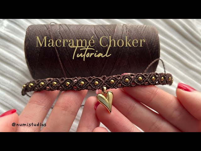 How to Make a Choker Necklace  at Home | DIY Heart Pendant Macramé Choker