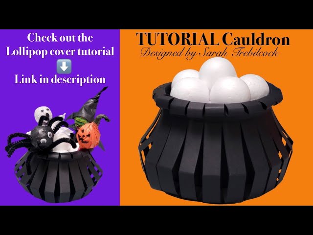 🎃👻🕷🧙‍♀️ TUTORIAL How to make a Halloween cauldron lollipops suckers holder bag decor EASY DIY #craft