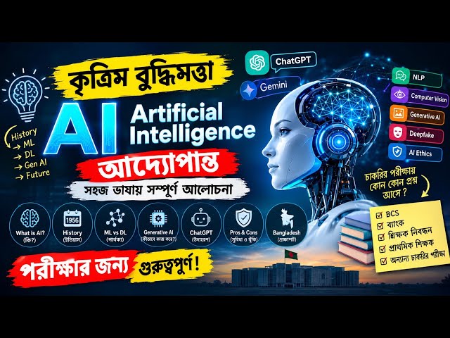 কৃত্রিম বুদ্ধিমত্তা (AI) | Artificial Intelligence | AI আদ্যোপান্ত | BCS, ব্যাংক ও চাকরির পরীক্ষা