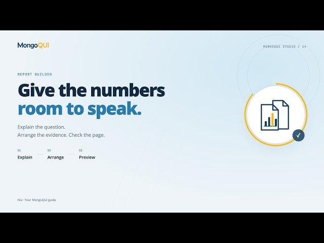 Arrange a Clear Report Dashboard | MongoQUI