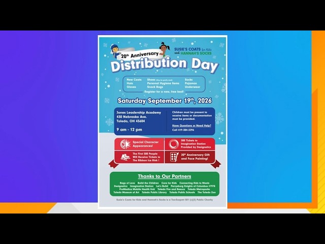 Susie's Coats for Kids and Hannah's Socks free Distribution Day is Saturday | Good Day on WTOL 11