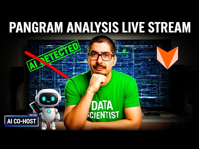 Pangram Analysis Live Stream - With AI Co-Host Sudo! #ai #datascience #vibecoding #pangram #claude