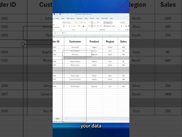 Remove All Blank Rows in Excel in Seconds | Excel Tips & Tricks✨