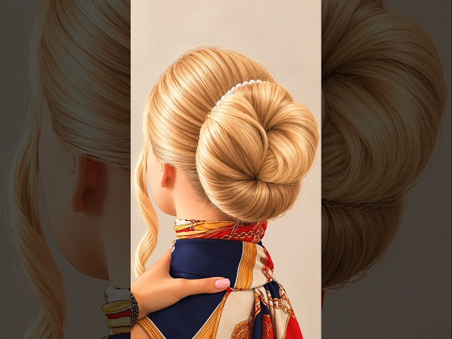 Cute chignon tutorial 🥰 #hairstyle #hairtutorial #diyhairstyle #easyhairstyle #howtocutcurlyhair