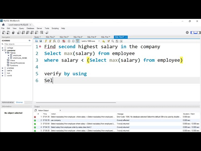 SQL Query to Find the 2nd Highest Salary | SQL Interview Question