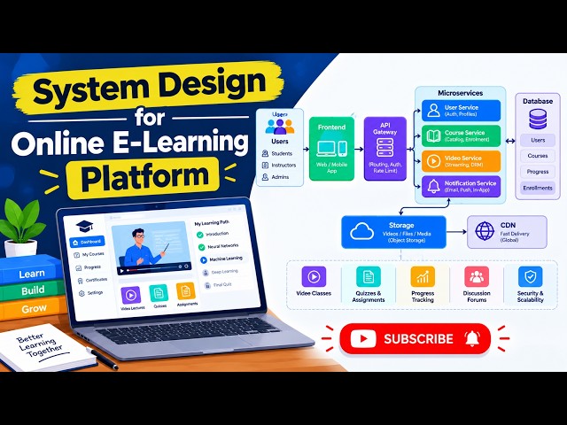 Online eLearning Platform System Design | System Design Interview | Online eLearning Platform