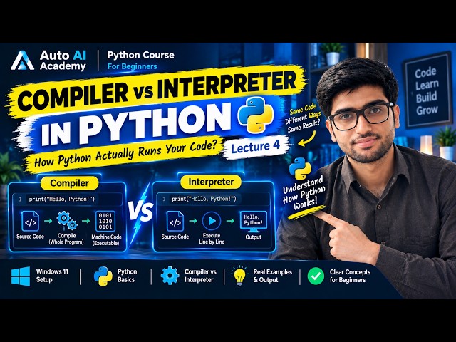 Compiler vs Interpreter in Python | How Python Actually Runs Your Code? | Lecture 4