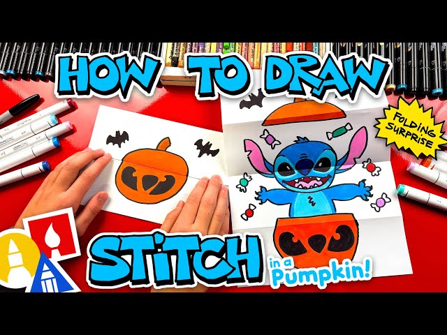How To Draw Stitch In A Pumpkin Folding Surprise