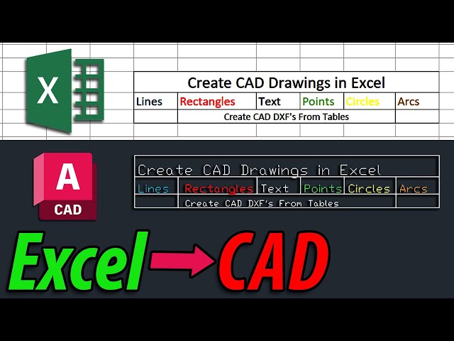 How to Create DXF CAD Tables inside Excel - Excel Draw