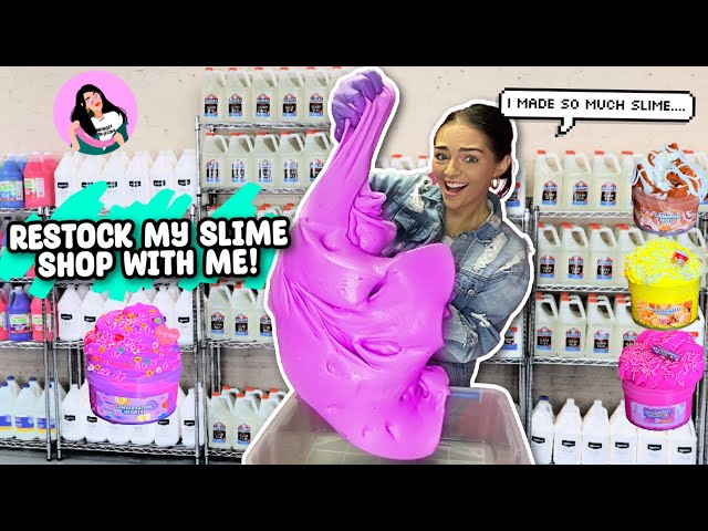 RESTOCK MY SLIME SHOP WITH ME! *i made SO MUCH SLIME*