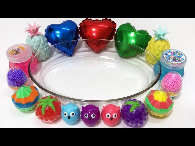 Mixing Random Things Into Clear Slime | Relaxing Slime with Balloons
