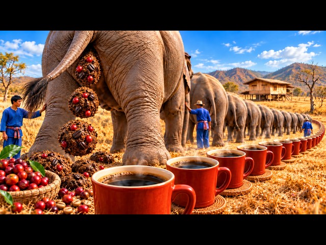 Inside the Elephant Dung Coffee Process | How Coffee Beans Become $2,000 Black Ivory Coffee