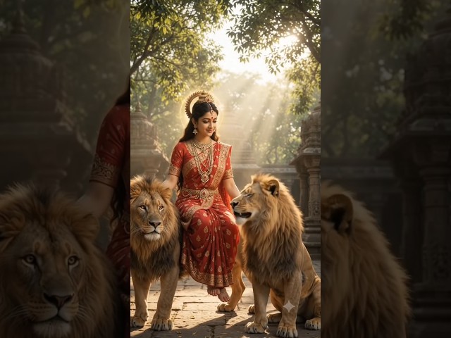 🦁 माँ दुर्गा से शेर ने पूछा ऐसा सवाल 😱🙏 #shorts #viral #trending #devotional # #dailydarshan