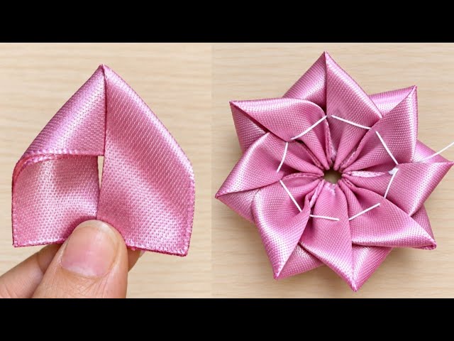 The ending is amazing✨DIY Ribbon Flower🌸Beautiful DIY Tutorial for Beginners/Easy DIY Craft Tutorial