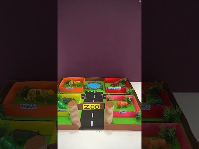 Best Zoo Project Idea: Easy DIY Tutorial | Make an Amazing Zoo Model for School Project | 3D Zoo