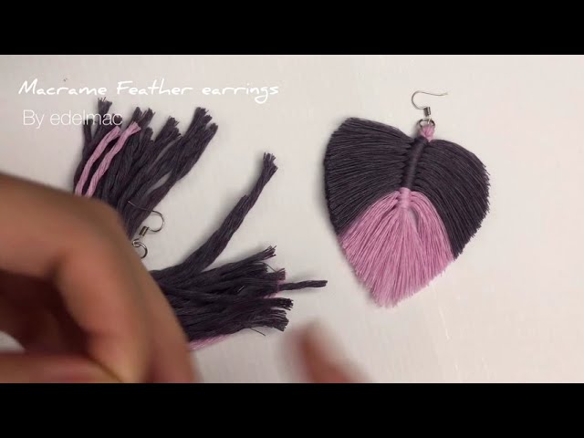 Macrame Feather Earrings
